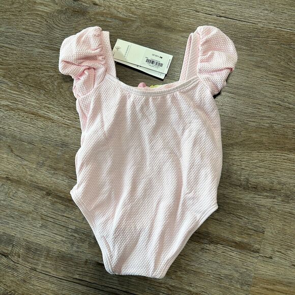 NWT Janie and Jack Girls 12-18 Months Swimsuit Pink Swim One Piece Rosette - Picture 3 of 3